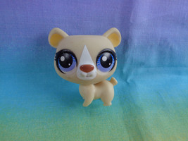 Littlest Pet Shop Limited Edition Collector&#39;s Tan / Cream Pet Purple Eyes stain - £1.85 GBP