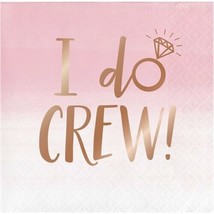 Rose and Gold All Day I Do Crew 3-Ply Beverage Napkins Wedding Bridal Decoration - £8.71 GBP