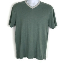 Hart Schaffner Marx Mens Shirt Size M Medium V Neck Green Short Sleeve C... - $22.40