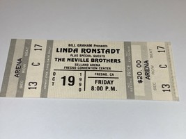 LINDA RONSTADT UNUSED 1990 CONCERT TICKET THE NEVILLE BROTHERS USA COUNTRY - £11.81 GBP