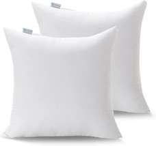 Acanva 2 Pack Square Throw Inserts For Sofa, Bed, Couch, Soft Polyester, White - $46.97