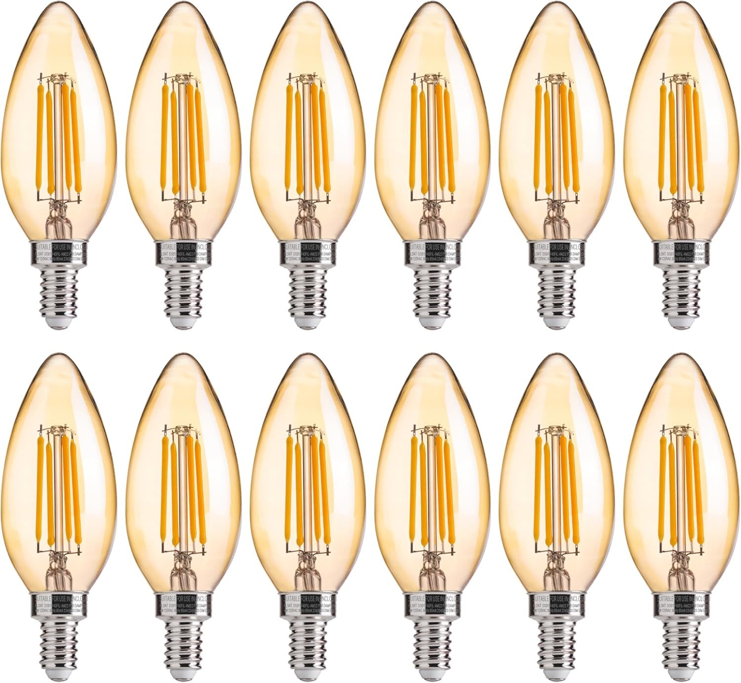 Flsnt Led Candelabra Light Bulbs 40W Equivalent, B11 E12 Small Base, 12 ... - $32.98