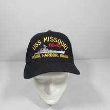 USS Missouri Pearl Harbor Hawaii Black Hat Cap Adjustable BB 63 Wool Blend - £14.43 GBP