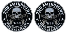 (2) New 2nd Amendment Iron On Patches Embroidered Patch Skull Free Shipping - £15.17 GBP