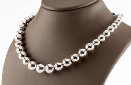 Tiffany &amp; Co. Sterling Silver Graduated Bead Necklace 16.25&quot; Gorgeous - £395.17 GBP