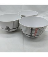 Set Of (3) Plastic San Francisco Bridge Cereal Bowls Dishwasher Microwav... - $9.02