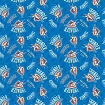 Cotton Oklahoma City Thunder NBA Basketball Sports Cotton Fabric Print D670.05 - £29.71 GBP