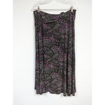 Coldwater Creek Purple Paisley Skirt Sz Large Stretch  Womens - £15.97 GBP