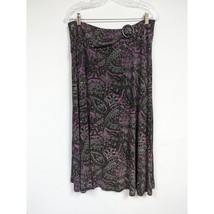 Coldwater Creek Purple Paisley Skirt Sz Large Stretch  Womens - £15.79 GBP