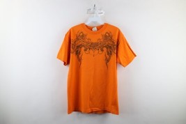Vtg Fox Racing Mens Medium Faded Spell Out Tribal Short Sleeve T-Shirt Orange - £27.21 GBP