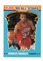 1990-91 Fleer All Stars Charles Barkley #1 Insert Philadelphia 76ers NBA HOF EX - $1.95
