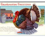 Giant Turkey Farm Scene Thanksgiving Greetings UNP Unused  DB Postcard S4 - $4.90