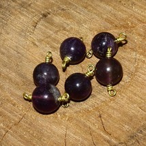 Amethyst Smooth Round Vermeil Beads Natural Loose Gemstone making Jewelry - £4.06 GBP