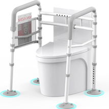 Stand Alone Toilet Safety Rail - Adjustable Width &amp; Height Fit Any Toilet, Medic - £93.85 GBP