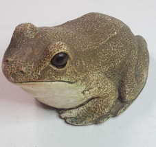 Sandicast Frog Toad Figurine Hand Cast Sandra Brue 1984 Glass Eyes Realistic VTG - $24.70