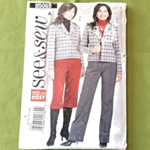 See &amp; Sew Butterick B5069 Misses Jacket Pants Size 8 10 12 14 Uncut Easy - $6.92