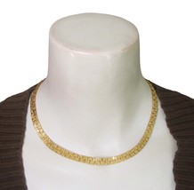 Vintage Gold Nugget Necklace Textured Chain 18&quot; long Retro Chic - £16.34 GBP