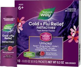 8/26 Nature's Way Cold + Flu Relief FastActives, Umcka, Homeopathic, Fev... - $12.86