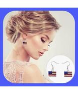 New Gorgeous American Flag Rhinestone Women Patriotic Earrings - $8.00