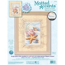 Dimensions Matted Accents Counted Cross Stitch Kit 8inchX10inch Shells I... - $48.49