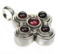  Gerochristo 5362 -  Sterling Silver &amp; Garnet Byzantine Medieval Cross P... - $260.00