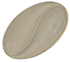 MCM Lenox House Warming Porcelain Divided Serving Tray Platter Gold Rimmed Edge - £15.73 GBP