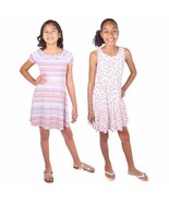 Zunie 2-pack Dress, Multi Colored Floral &amp; Striped Girls Sz M (10-12) NWT - $21.29