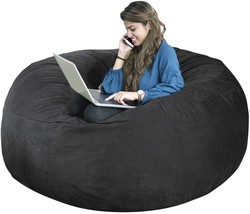 Oversized Bean Bag Chair Cover For Adults,Living Room, Dark Gray, 5Ft 130 * 66Cm - £44.84 GBP