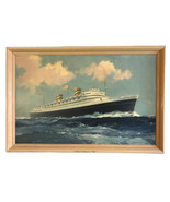Vtg &#39;60s Holland America Line Cruise Ship Advertising Sign Print Nieuw A... - $379.52 CAD