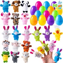 36 Pcs Easter Eggs Filled with Animal Finger Puppets for Toddlers and Kids Easte - £42.56 GBP