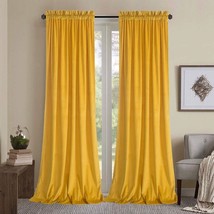 Luxury Velvet Curtain Yellow Color Window Balcony Bohemian Shower Window Curtain - £37.99 GBP+