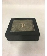 Vintage Towle jewelry trinket box with silver top D monogram bakelite pl... - £28.39 GBP