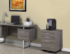 Monarch Specialties I 7049 Dark Taupe Reclaimed-Look 3 Drawer File Cabin... - $289.78