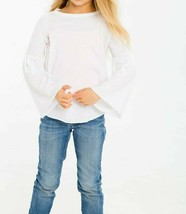 CHASER GIRLS Shirttail Top FLARED SLEEVES White ( 4 ) - $69.27