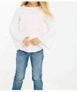 CHASER GIRLS Shirttail Top FLARED SLEEVES White ( 4 ) - $1,307.19 MXN