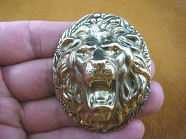 (b-lion-611) Lion head wild cat roaring scrolled brass pin pendant love ... - £19.79 GBP