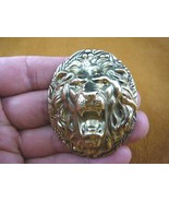 (b-lion-611) Lion head wild cat roaring scrolled brass pin pendant love ... - $486.81 MXN