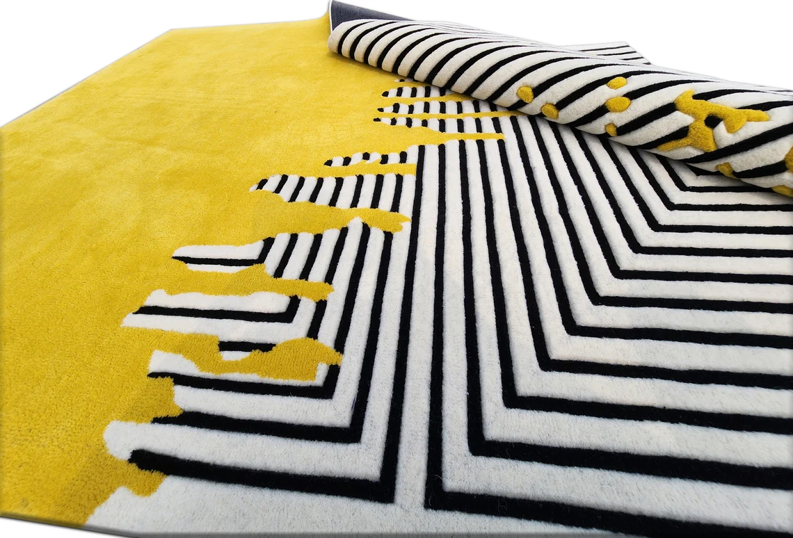 Handmade Tufted Rugs Wool Rug Area Rug for Living Room Bedroom Rug Moder... - $180.00+