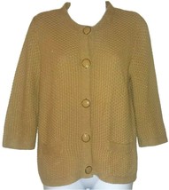 Evan-Picone Gold Knitted Sweater w/Metallic Threading, Petite Large - £20.93 GBP