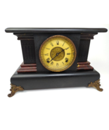 Antique William Gilbert Major Mantle Clock Wooden Faux Marble Untested F... - £102.06 GBP