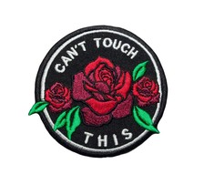 Can&#39;t Touch This Lady Patch with Roses. Iron On. Size: 3.7 X 3.9 inches. - $6.93