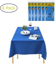 Plastic Tablecloths for Rectangle Tables - 6 Pack,Disposable Plastic (Dark Blue) - £14.68 GBP