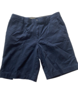 Izod Saltwater Chino Shorts Size 36 Mens Dark Navy Blue 100% Cotton Pockets - $45.44 CAD