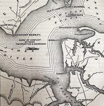 Civil War Map Fortress Monroe And Its Environs 1862 Victorian Military DWY3 - $733.34 MXN