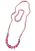 Vintage 90&#39;s Pretty Pretty Princess Replacement Part PINK Necklace Bracelet Set - £6.97 GBP