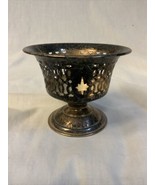 Vintage Silverplate Pedestal Bowl With Cutout Design 4”D X 3”T - £4.05 GBP