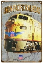 Union Pacific Railroad Metal Sign / Vintage Rustic Style / Grandpa &amp; Dad Gifts - £26.50 GBP