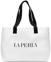 La Perla Women White Bag with Black Straps EUC - £33.46 GBP