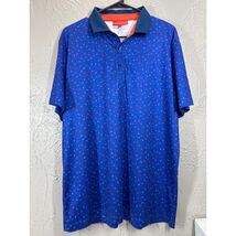 Redvanly Golf Polo Shirt Men&#39;s Blue Geometric Performance Stretch Size L... - $34.95