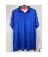 Redvanly Golf Polo Shirt Men&#39;s Blue Geometric Performance Stretch Size L... - $34.95